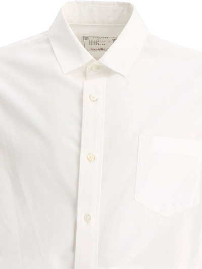 Shop Sacai Poplin Shirt In White