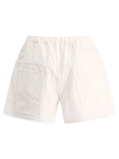 Shop Sacai Shorts With Nylon Inserts In White