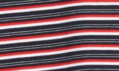 Shop Original Penguin Stripe Interlock Polo In Dark Sapphire