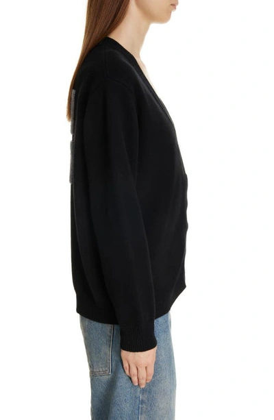Shop Givenchy 4g Intarsia Cashmere V-neck Cardigan In Black