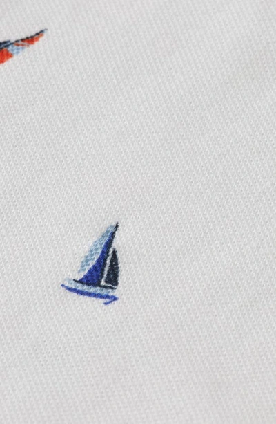 Shop Scotch & Soda Kids' Sailboat Print Piqué Polo In 7301 White M S