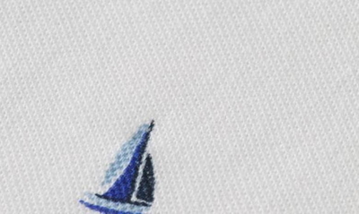 Shop Scotch & Soda Kids' Sailboat Print Piqué Polo In 7301 White M S