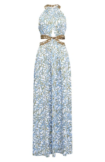 Shop Diane Von Furstenberg Elizabeth Cutout Maxi Dress In Twig Forest
