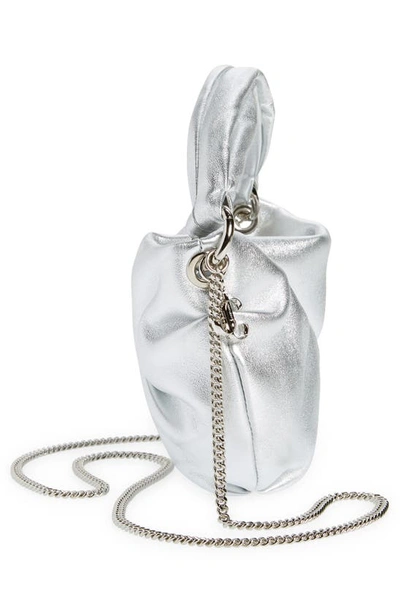 Shop Jimmy Choo Bonny Metallic Leather Handbag In Silver