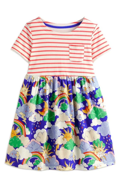 Shop Mini Boden Kids' Hotchpotch Cotton Jersey T-shirt Dress In Multi Mega Weather