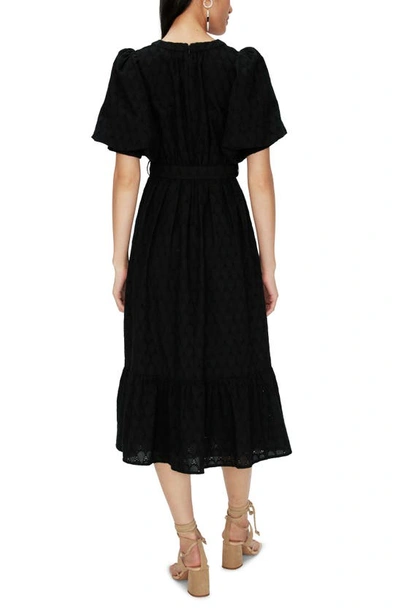 Shop Diane Von Furstenberg Polina Belted Cotton Midi Dress In Black