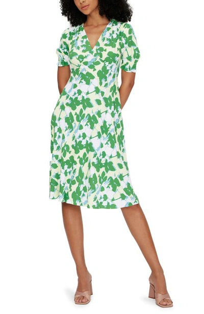 Shop Diane Von Furstenberg Jemma Floral Puff Sleeve Dress In Earth Floral Multi