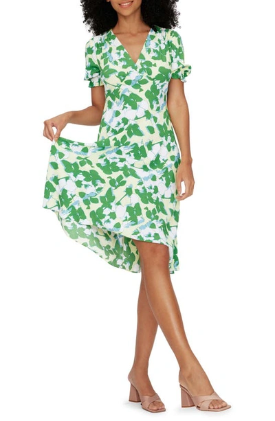 Shop Diane Von Furstenberg Jemma Floral Puff Sleeve Dress In Earth Floral Multi