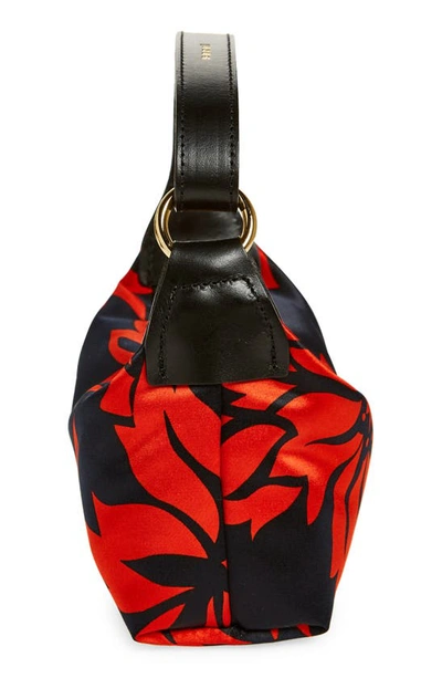 Shop Sacai Small Pochette Floral Print Top Handle Bag In Red