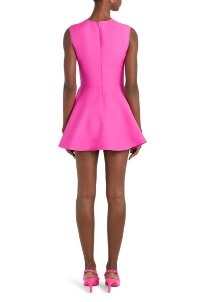 Shop Valentino Rosette Detail Crepe Couture Minidress In Pink Pp
