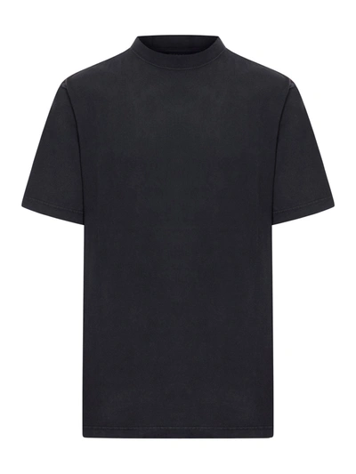 Shop Balenciaga Medium Fit T-shirt Bal Hand Drawn Vintage Jersey In Faded Black White
