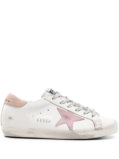 Shop Golden Goose Super-star Sneakers In Optic White Antique Pink Nougat