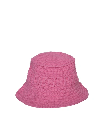 Shop Burberry Crochet Pink Hat