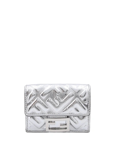 Shop Fendi Wallet In Silver