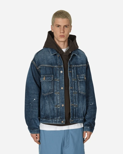 Shop Visvim Ss 101xx Jacket Dmgd-1010 In Blue