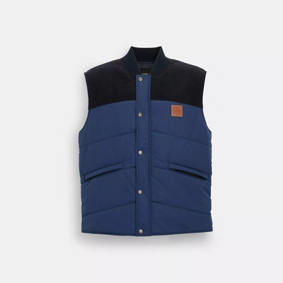 Shop Coach Outlet Corduroy Vest In Blue