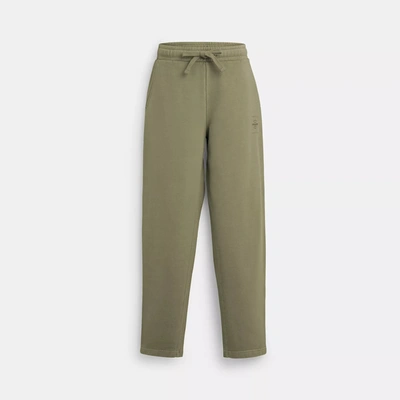 Shop Coach Outlet Sweatpants In Organic Cotton In Green