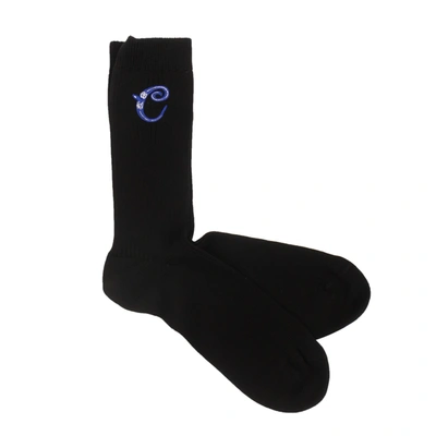Shop Dior X Kenny Scharf Black Logo Socks