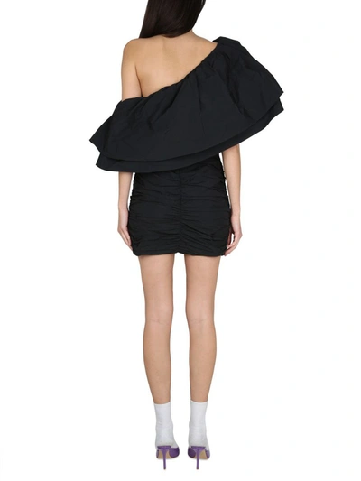 Shop Rotate Birger Christensen Rotate One-shoulder Dress In Black