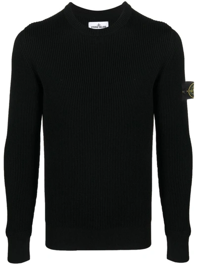 Shop Stone Island Crew Neck Sweater Clothing In Black