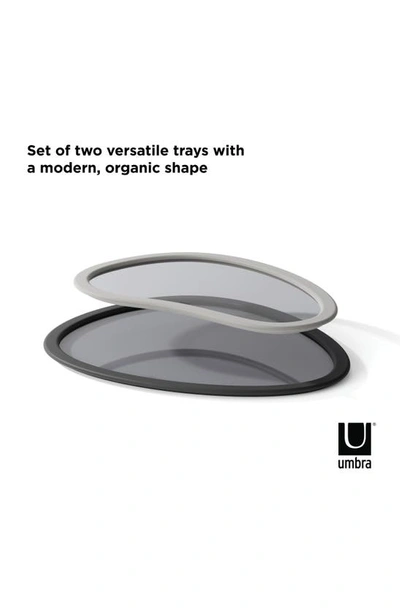 Shop Umbra Set Of 2 Organic Serving Trays In Charcoal/ Grey