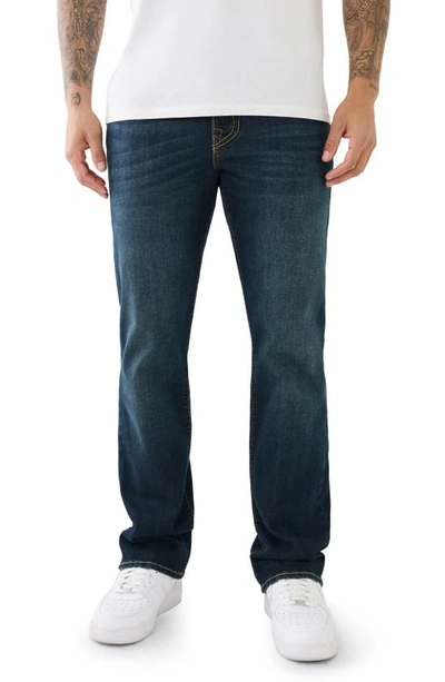 Shop True Religion Brand Jeans Ricky Flap Pocket Straight Leg Jeans In Dark Wash Muddy Waters