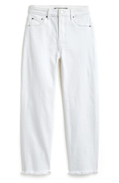 Shop Tractr Kids' High Rise Raw Hem Pants In White