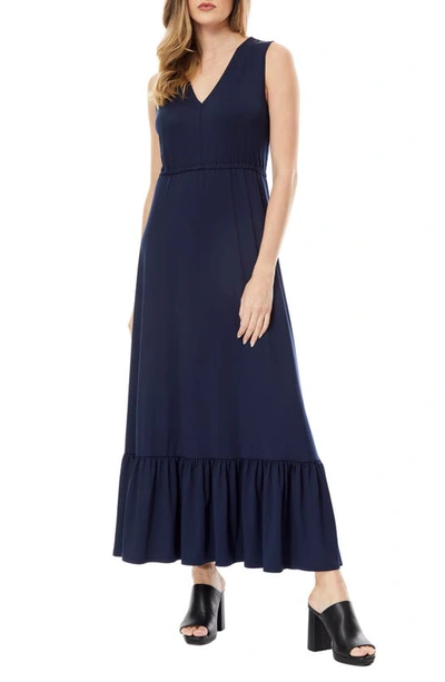 Shop Love By Design Alba Sleeveless Tiered Maxi Dress In Peacoat