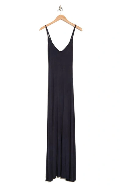 Shop Go Couture V-neck Maxi Dress In Navy