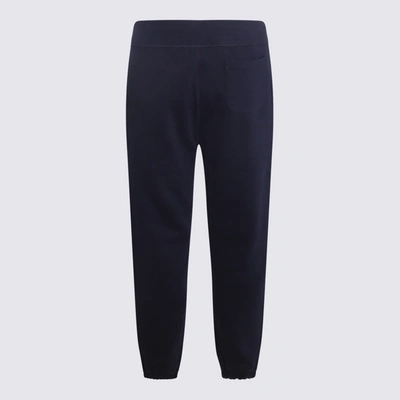 Shop Polo Ralph Lauren Navy Blue Cotton Blend Track Pants In Cruise Navy