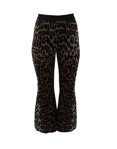 Shop Stella Mccartney Cheetah Pants In Tan-blk
