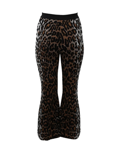 Shop Stella Mccartney Cheetah Pants In Tan-blk
