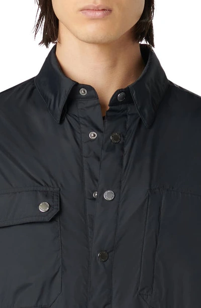 Shop Bugatchi Water Resistant Nylon Shirt Jacket In Black