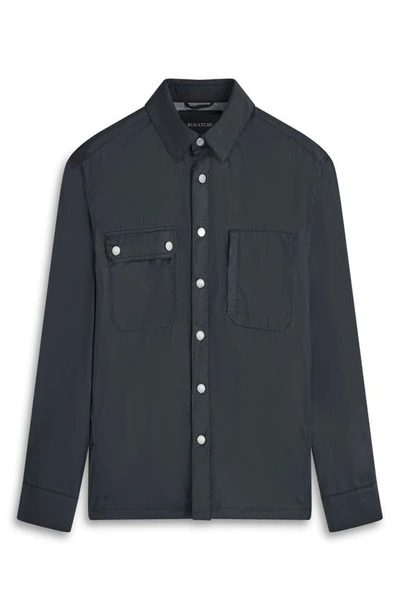 Shop Bugatchi Water Resistant Nylon Shirt Jacket In Black