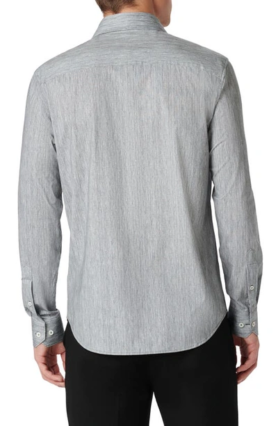 Bugatchi James Ooohcotton® Chambray Print Button-up Shirt In Black
