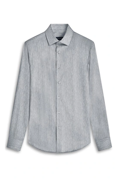 Bugatchi James Ooohcotton® Chambray Print Button-up Shirt In Black
