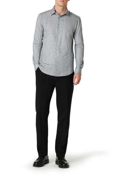Bugatchi James Ooohcotton® Chambray Print Button-up Shirt In Black