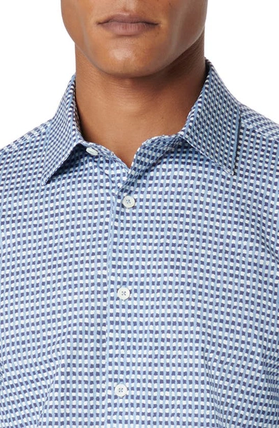Shop Bugatchi James Ooohcotton® Check Print Button-up Shirt In Air Blue