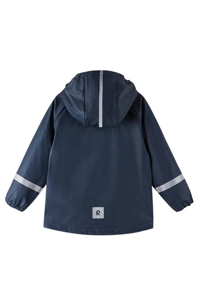 Shop Reima Kids' Lampi Waterproof Hooded Raincoat In Navy