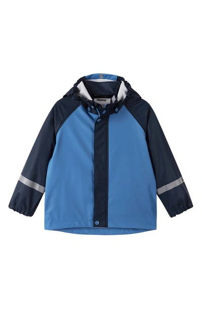 Shop Reima Kids' Vesi Waterproof Hooded Raincoat In Denim Blue
