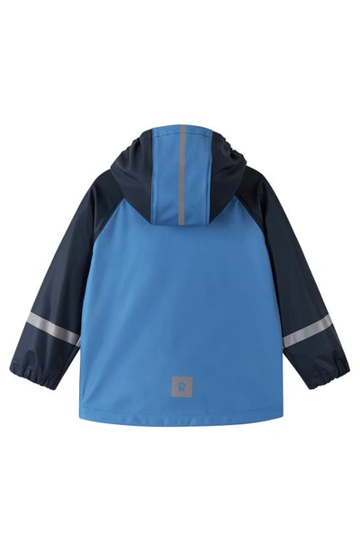 Shop Reima Kids' Vesi Waterproof Hooded Raincoat In Denim Blue