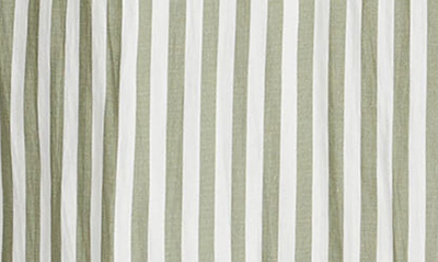 Shop Vince Coast Stripe Tie Waist Shirtdress In Sea Fern/ Optic White