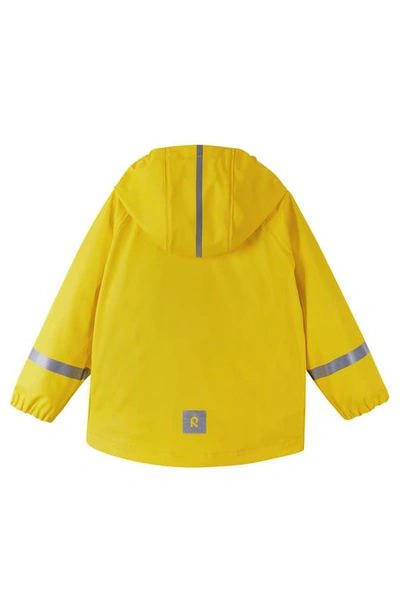 Shop Reima Kids' Lampi Waterproof Hooded Raincoat In Yellow
