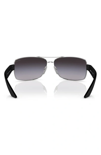 Shop Prada 65mm Oversize Gradient Pillow Sunglasses In Silver