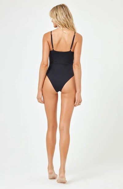 Shop L*space Piper Keyhole One-piece Swimsuit In Black