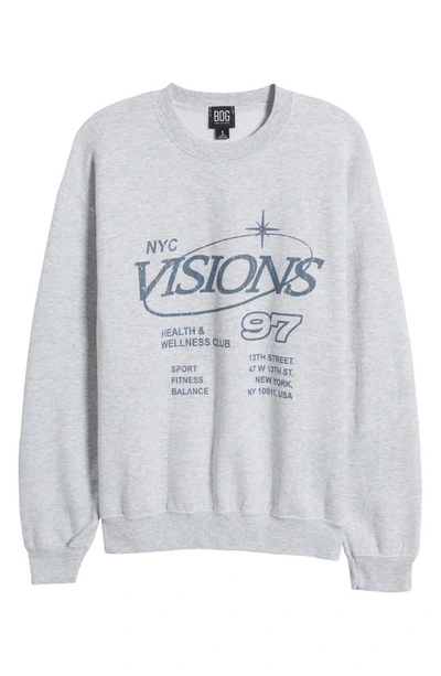Shop Bdg Urban Outfitters Origins Fleece Graphic Sweatshirt In Grey Marl