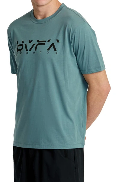 Shop Rvca Big  Section Performance Graphic T-shirt In Pine Grey