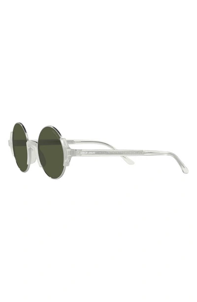 Shop Armani Exchange 48mm Small Round Sunglasses In Silver
