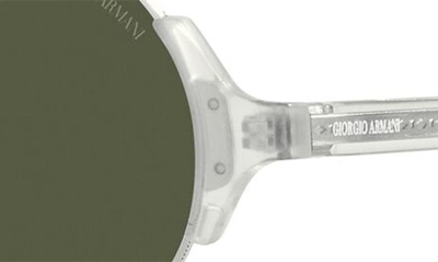 Shop Armani Exchange 48mm Small Round Sunglasses In Silver