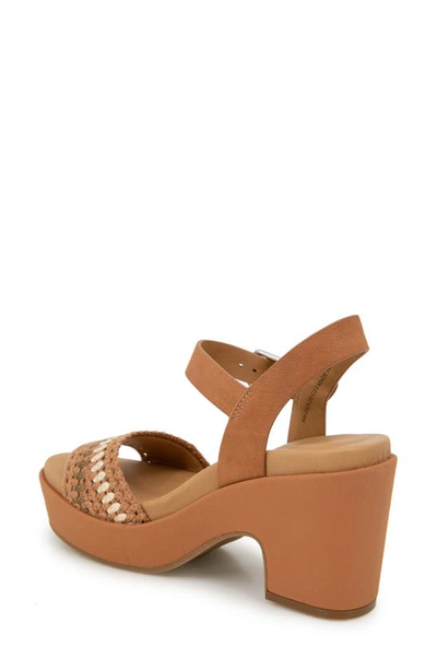 Gentle Souls By Kenneth Cole Delilah Ankle Strap Platform Sandal In Brown Multi Fabric